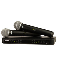 SHURE BLX288PG58M17 Dual Hand Held Wireless Microphone System with 2 x PG58 Vocal Mics M17 Band