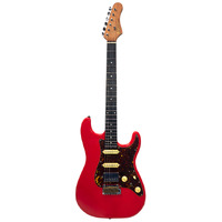 CRAFTER Crema S Style Electric Guitar with H/S/S Pickups in Vintage Red