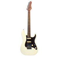 CRAFTER Crema S Style Electric Guitar with H/S/S Pickups in Olympic White