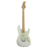 CRAFTER Silhouette S Style Electric Guitar with H/S/S Pickups in Olympic White